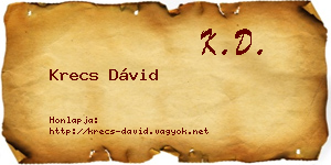 Krecs Dávid névjegykártya